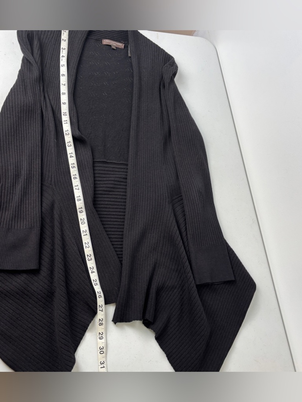 Linda Matthew’s Black Open Front Cardigan - Picture 5 of 5